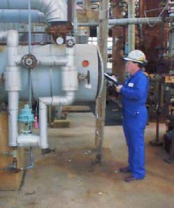 Worker taking down notes